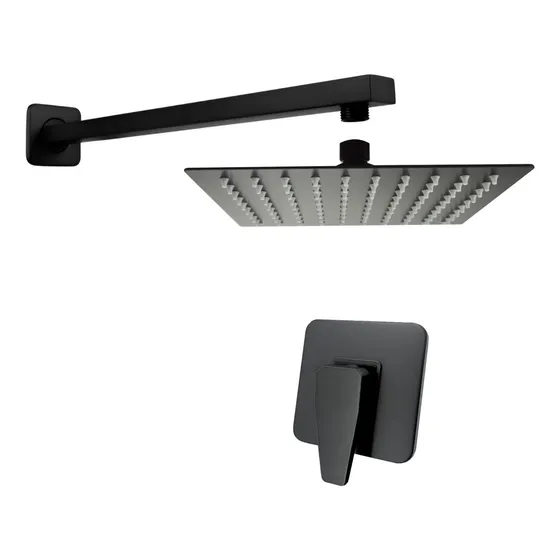 Kit Ducha Cuadrada + Mezclador De Ducha + Brazo C757 Acabado