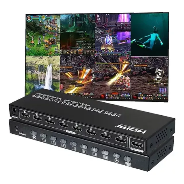 Splitter Controlador Hdmi 8 Pantallas 8x1 4k Control Remoto