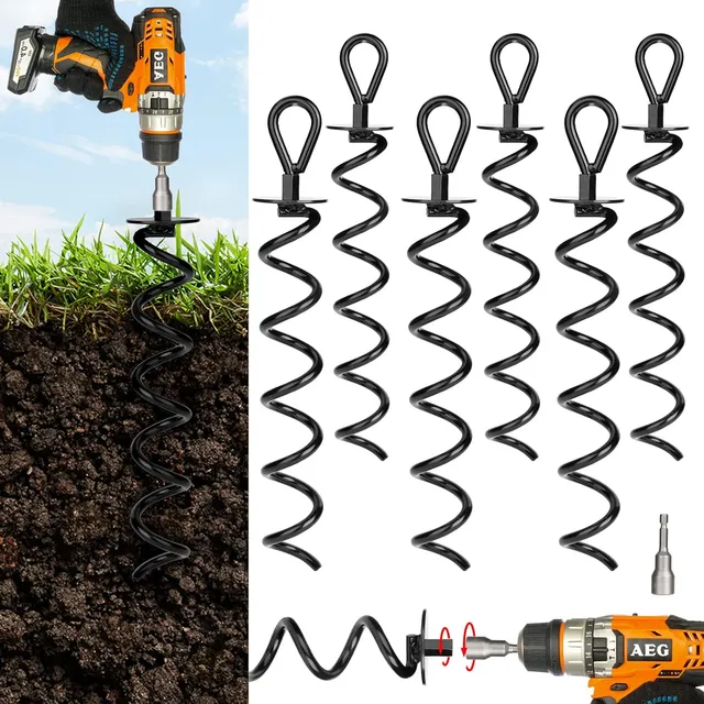 6 Pcs 15.3 Pulgadas Anclajes Al Suelo Pesados Vientos F...