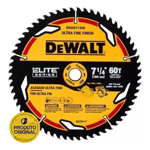 Disco de sierra circular 60 dientes 7 1/4 184 mm Dwaw71460 D