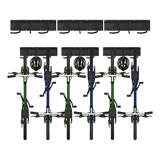 Soporte De Pared Para 6 Bicicletas + 3 Cascos, Almacenamient