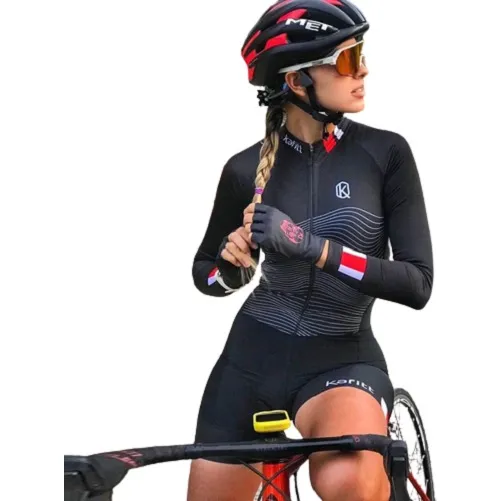 Uniforme Ciclismo Dama Enterizo Con Bandana Gel