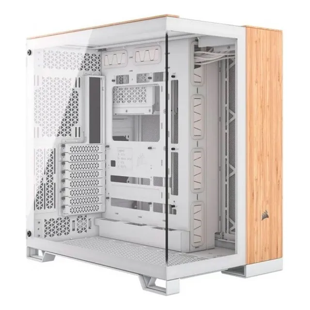 Chasis Corsair Atx 6500x Mid Tower Blanco Madera