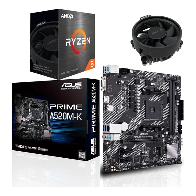 Combo Board A520m Procesador Amd Ryzen 5 5500 Pc