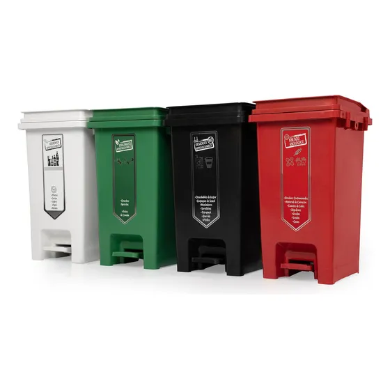 Set Punto Ecológico 4 Canecas de 20L con Pedal y Autoenganch