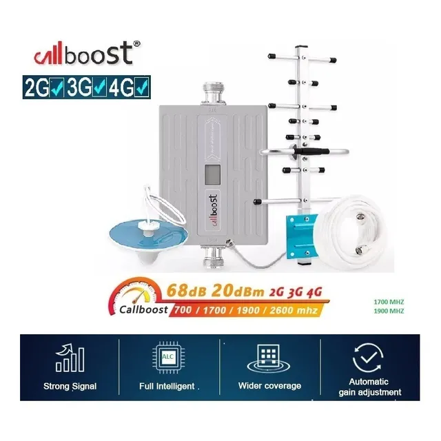 Kit Potente Amplificador Señal Celular 4g Todo Operador 70db