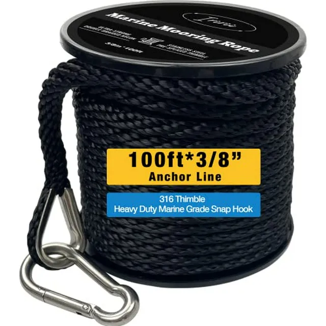 Cabo De Ancla Para Barco De Nylon Doble Trenzado 3/8 - Acer