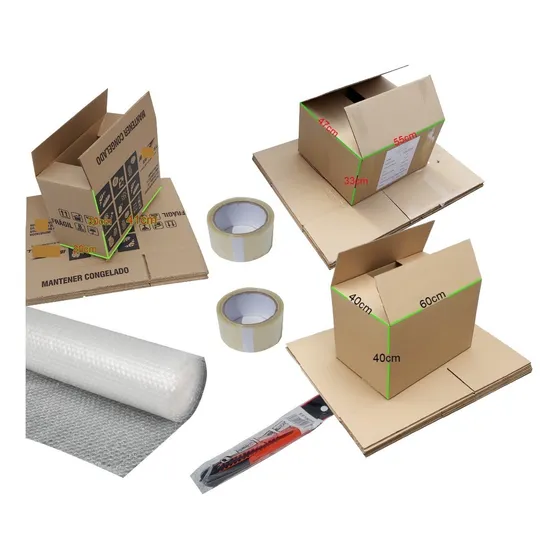 Combo Para Trasteo 13 Cajas De Cartón + Burbuja Y Cinta
