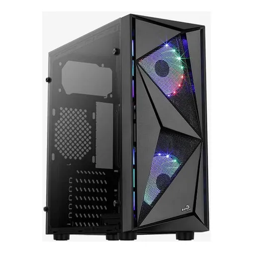 Chasis Gamer Atx Aerocool Glider Vidrio Templado 2 Fans Rgb