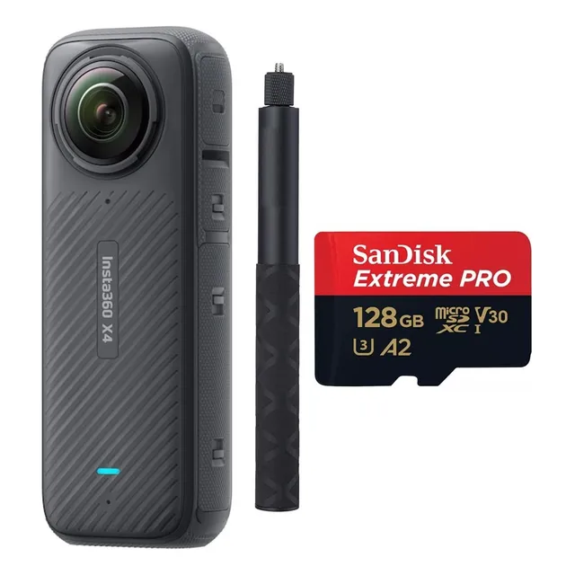 Cámara Deportiva Insta360 X4+ 128gb + Selfie Stick Invisible
