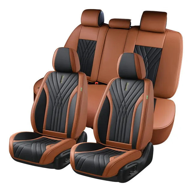 Florich Juego Completo De Fundas De Asiento De Cuero, Fundas