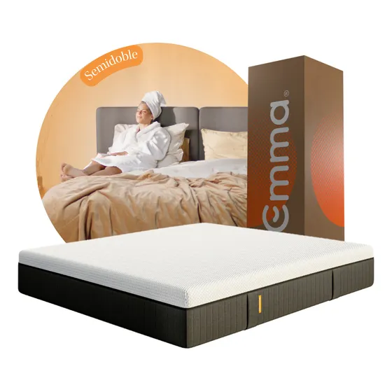 Emma Hybrid Deluxe 120x190cm Blanco Semidoble