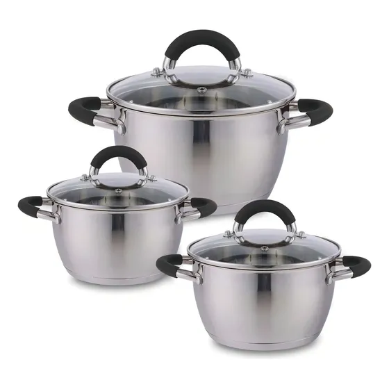 Set De Ollas En Acero Inoxidable 6 Piezas Home Elements Colo