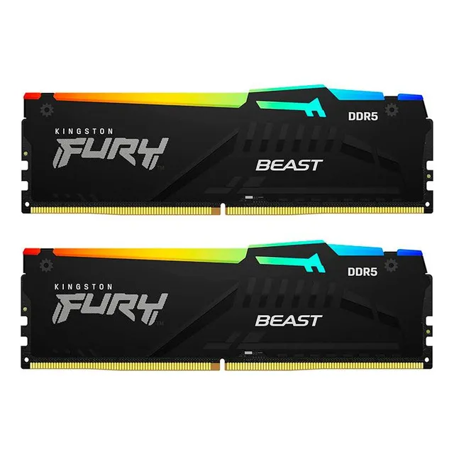 Memoria Kingston Fury Beast, RGB de 16 GB (2 x 8 GB), DDR5,
