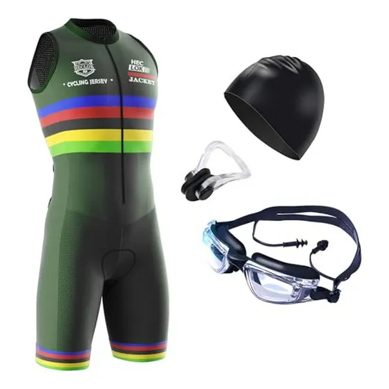 Traje De Triatlón Profesional Sin Mangas Para Hombre, Compet