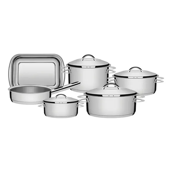 Batería De Cocina Tramontina Solar De Acero Inoxidable Fondo
