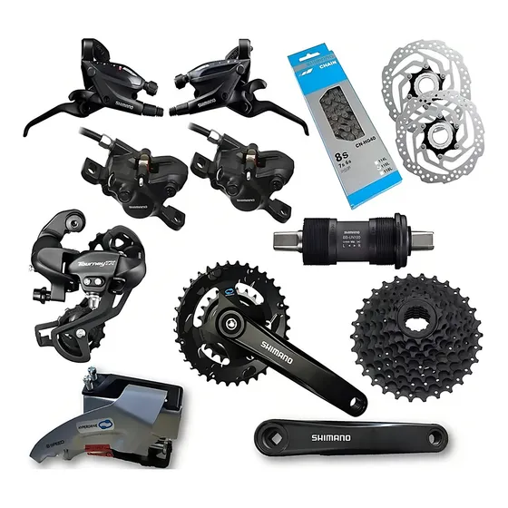 Grupo Shimano 8 Velocidades Bicicleta Mtb Biplato Frenos Hid