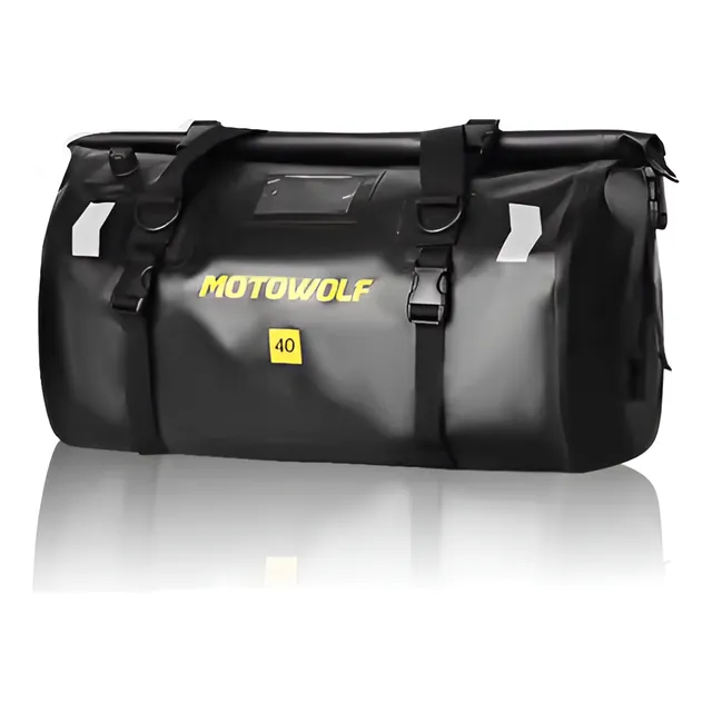 Moto Bolso Impermeable Dry Bag 40 Litros Motowolf Para Viaje