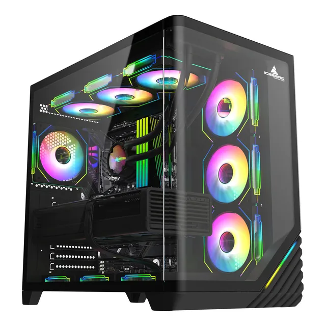 Gabinete Gamer Iceberg Crystal Wave L 7 Ventiladores Argb