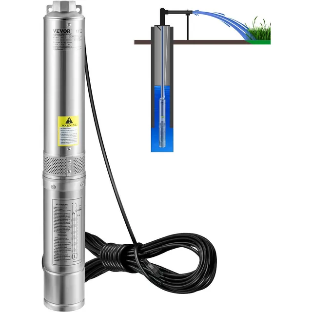 Bomba De Agua 1hp 4 Vevor Sumergible En Acero Inoxidable