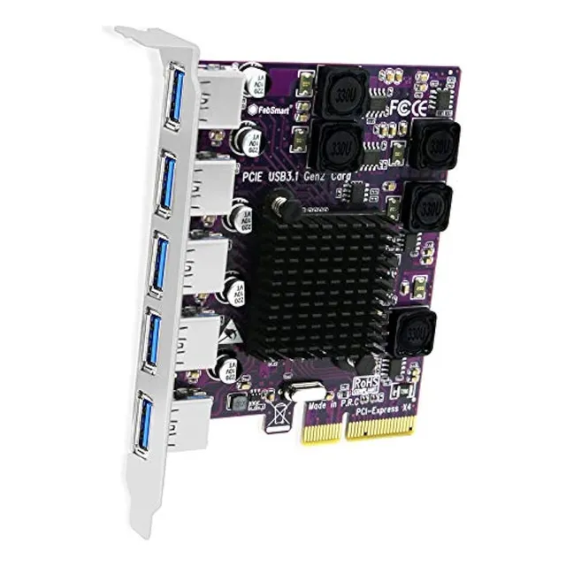 Febsmart 5x 10gbps Puertos Usb-a Pcie Usb 3.2 Gen 2 Tarjeta