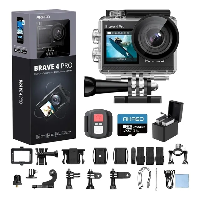 Akaso Brave 4 Pro 4k30 Cámara De Acción Tarjeta Micro 256gb