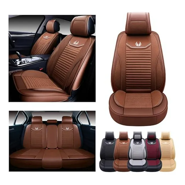 Cubre Asientos De Auto Premium Impermeables De Cuero Sintéti