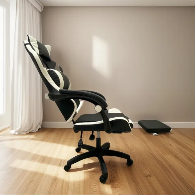 Silla Gamer Vibracion Lumbar Y Reposapies