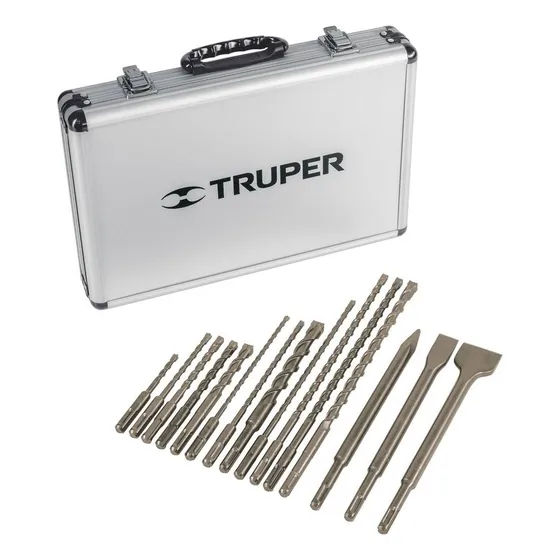 Juego de 15 Brocas y Cinceles SDS Plus en Estuche Truper