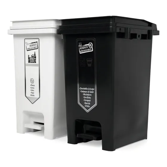 Punto Ecológico 20l Autoenganche 2 Canecas Reciclaje Con Ped