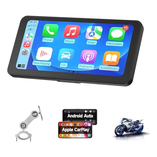 Pantalla Motocicleta 6.25 Carplay Android Auto Resistente A
