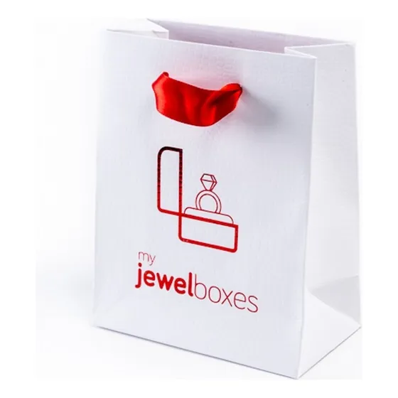 100 Bolsas Blancas Personalizadas 15cms X 20cms X 6cms