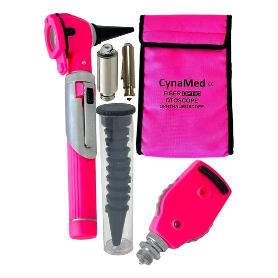 Otoscopio Oftalmoscopio Set Diagnostico Rosa Premium