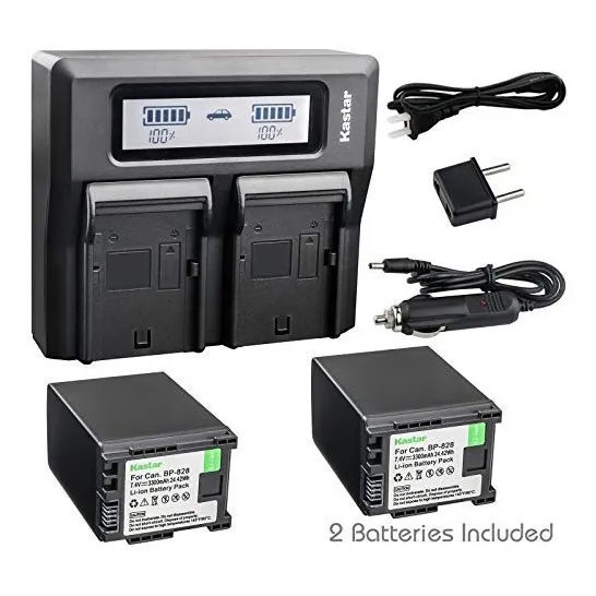 Cargador Kastar Fast Dual Lcd 2x Batería Canon Bp-828 Bp828