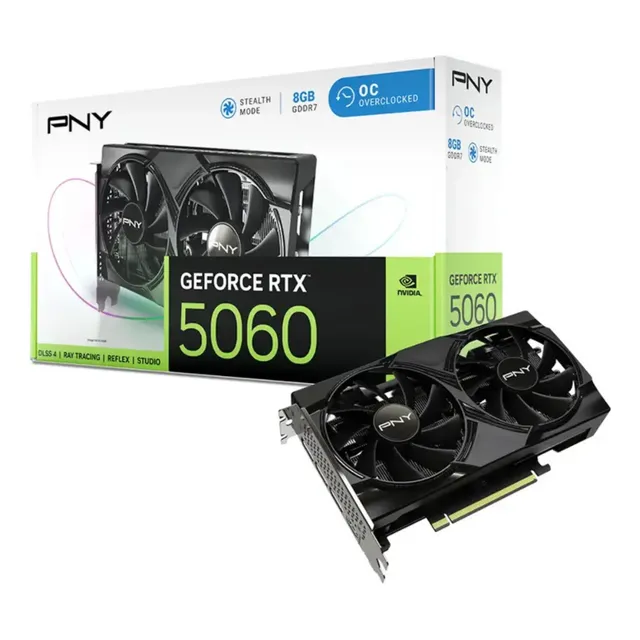 Tarjeta Grafica Pny Geforce Rtx 5060 8gb Oc Gddr7 Dual Fan