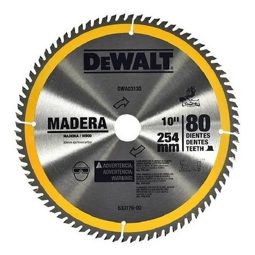 Disco Sierra Circular 10 In 80 Dientes Dwa03130 Dewalt Color