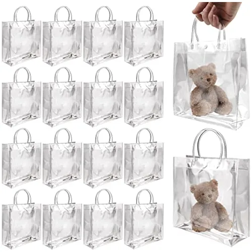 16 Pcs Bolsas De Regalo De Plástico Transparente Asa, ...