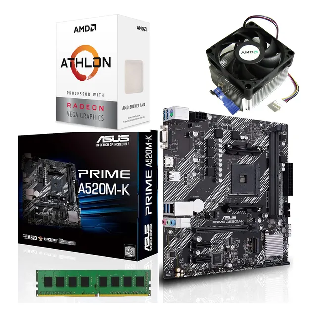 Combo Board A520 Amd Athlon 3000g Radeon Vega 3 8gb Pc
