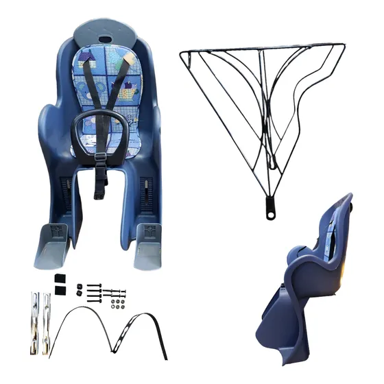 Silla Para Bicicleta Bebes Niños + Parrilla Silla Para Bebes