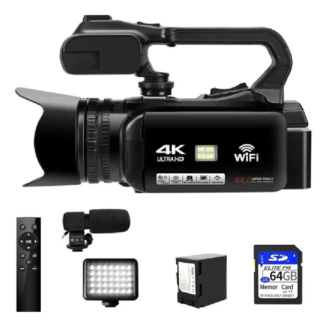 Cámara De Vídeo 4k Ultra Hd 64mp Zoom Digital 18x Wifi