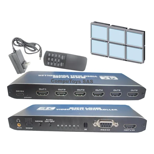 Zvwc06 Matriz Para Videowall 6 Pantallas 3x2 Computoys