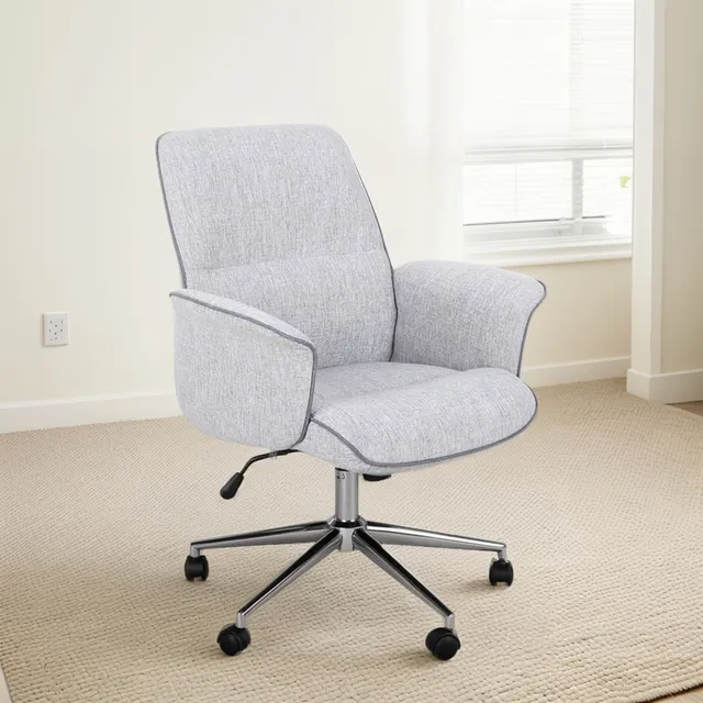 Silla Escritorio Gris Calsica Vintage Tela Oficina Estudio
