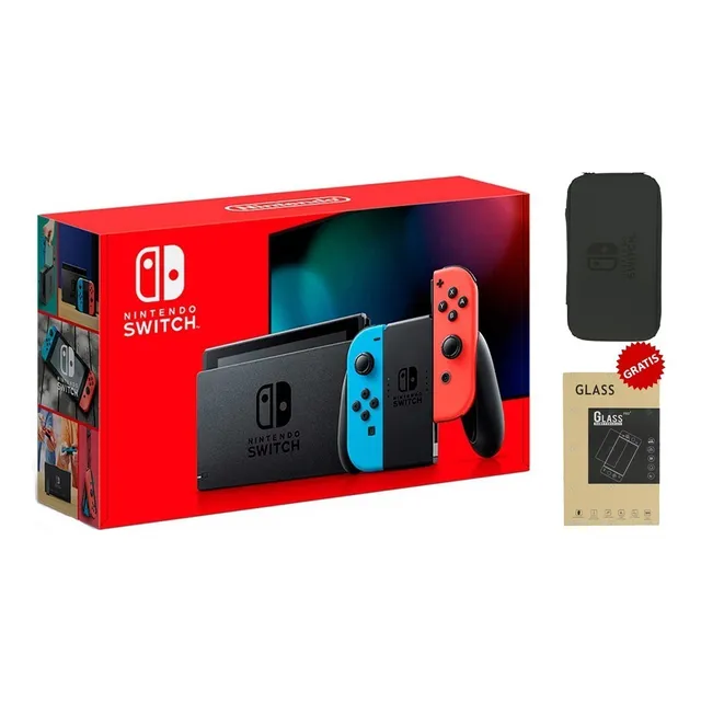 Consola Nintendo Switch. Nuevo Modelo + Estuche + Vidrio