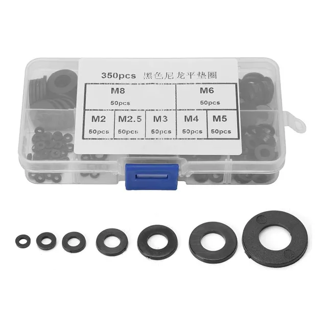 Hilitand Kit De 350 Piezas Espaciadores De Nylon Negros M2 A
