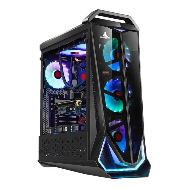 Caja Gabinete Chasis Iceberg Crystal Max - 4 Fans+tira M-rgb