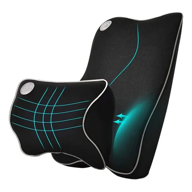 Cojín De Soporte Lumbar Automóvil Y Kit De Almohada C...