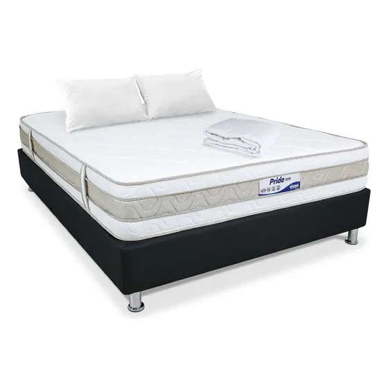 Colchón Pride Supream Doble + Base + Almohada + Protector