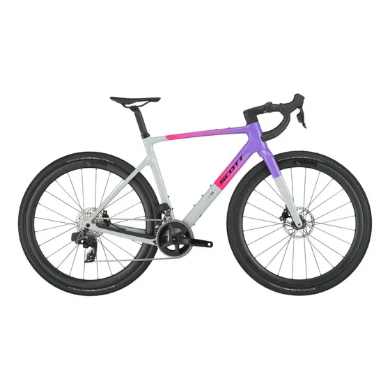 Bicicleta Gravel 20 Scott Addict 2025 Negra O Gris/morada Co