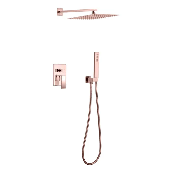 Set Juego Ducha Regadera Para Baño Oro Rosa Acero