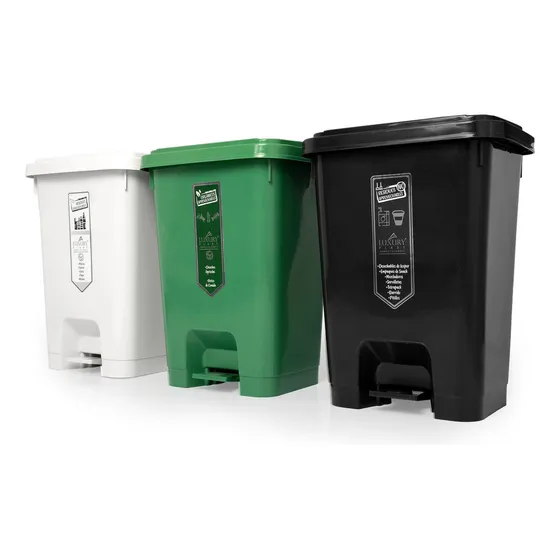 Punto Ecológico Energy Plus 3 canecas blanco, verde y negro